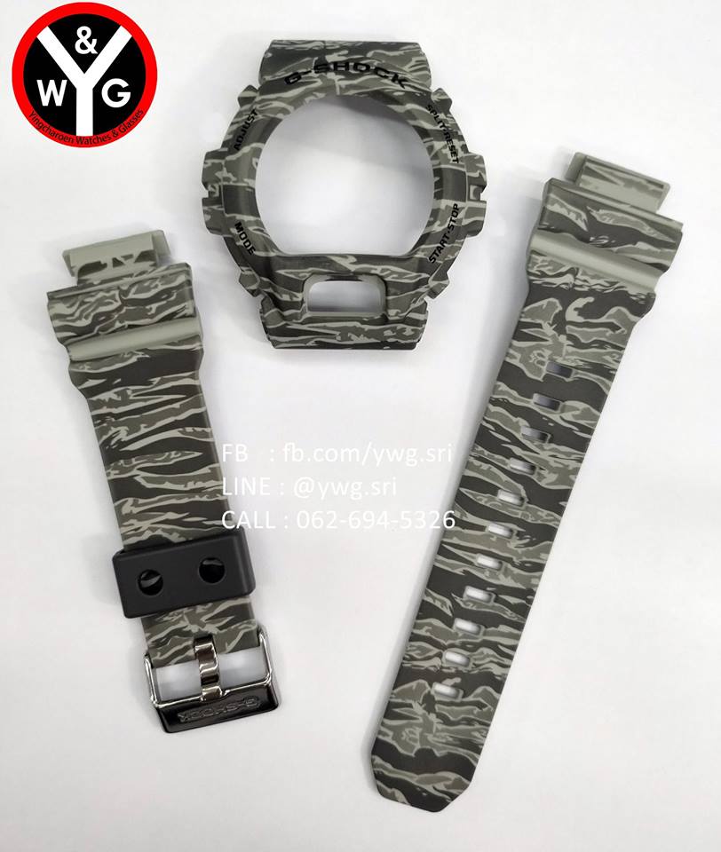 กรอบสาย G-SHOCK แท้ ลายพรางเทา ใส่ได้รับรุ่น GD-X6900