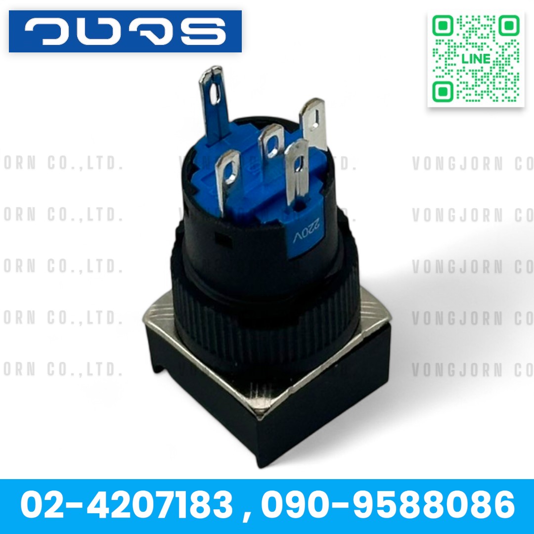 Push Button YJ-LA16-11DN 16mm. 220V/24V (ไม่ล็อค) Momentary