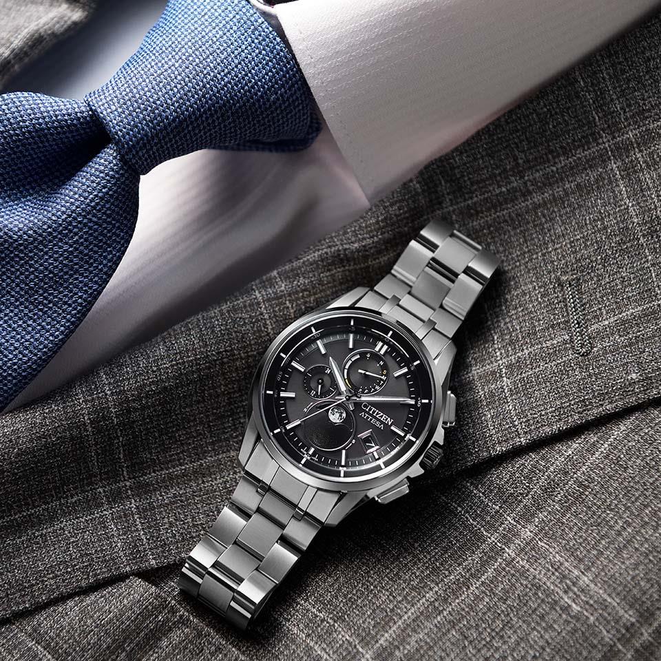 Citizen BY1001-66E นาฬิกาผู้ชาย Attesa Radio Controlled Eco-Drive Titanium Men's Watch