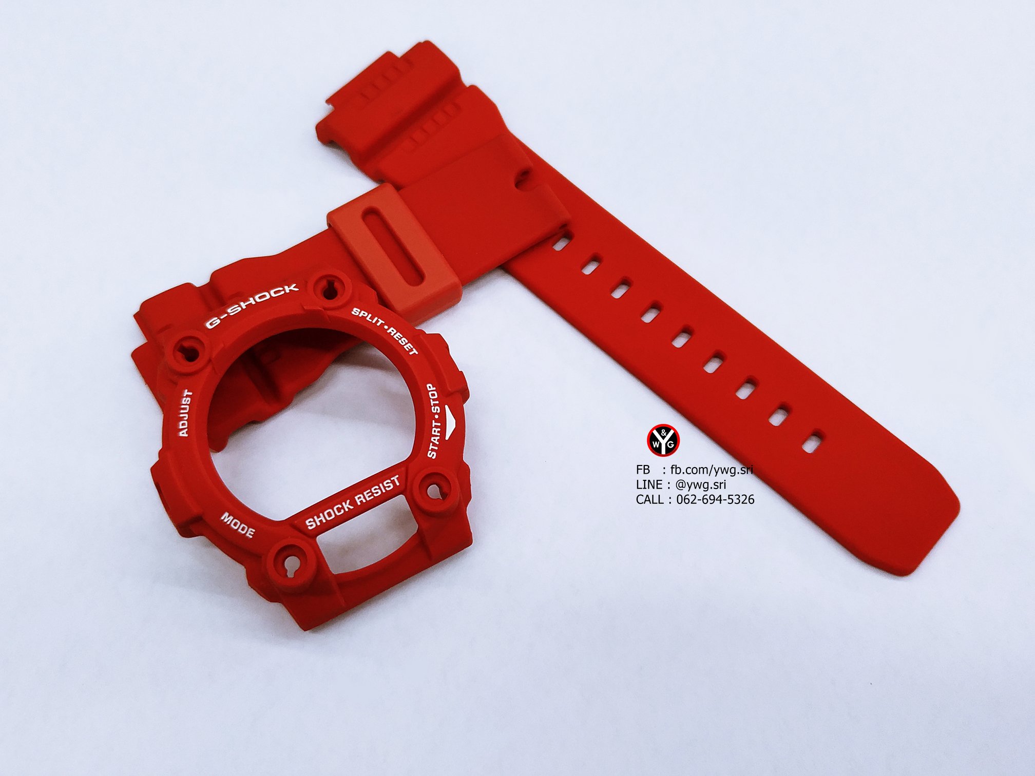 กรอบสาย G-SHOCK แท้ สีแดงด้านฟร้อนขาว ใส่ได้กับรุ่น G-7900 ,GW-7900 ,GR-7900