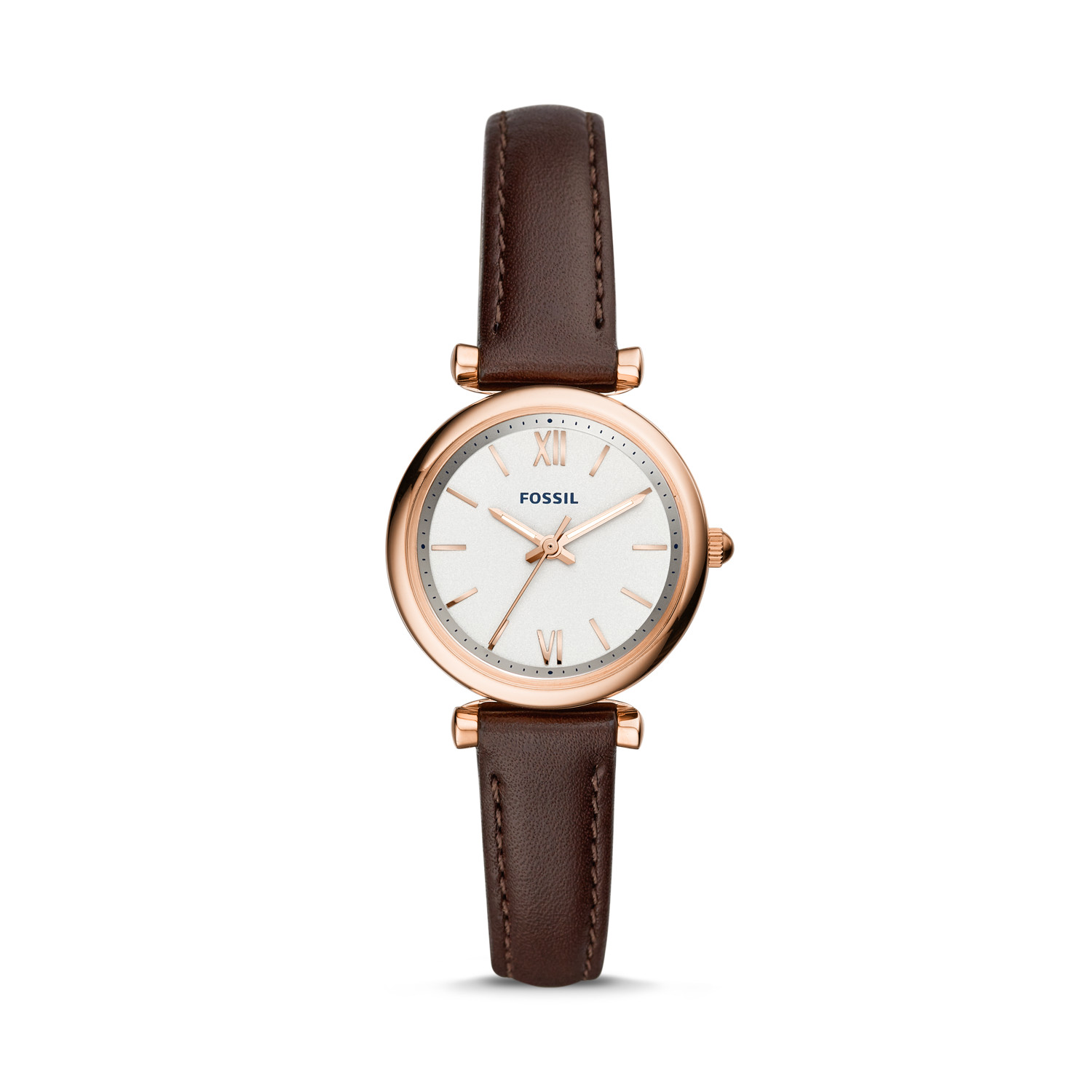 Fossil ES4472 นาฬิกาผู้หญิง Carlie Mini Three-Hand Brown Leather Women's Watch