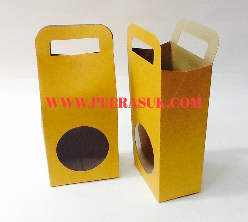 กล่องหูหิ้วน้ำตาล จำนวน 10 ใบ/แพค