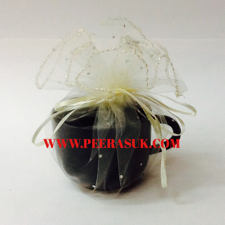 ถุงผ้าแก้วกลม (สีครีม) 45 ซม. แพคละ 10 ใบ