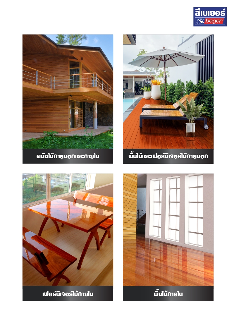 BEGER เบเยอร์ K-6000 กระทิง 2in1 ยูรีเทน ทาไม้ ทาได้ทั้ง ภายนอก ภายใน (ขนาด 0.625ลิตร) ยูรีเทนเอาท์ดอร์ ของแท้ สัมผัสแดดได้ 100% มี 6 เฉดสี