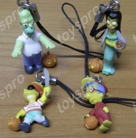 ที่ห้อยมือถือซิมป์สัน (Simpsons) ชุดฮาโลวีน 4 ชิ้น
