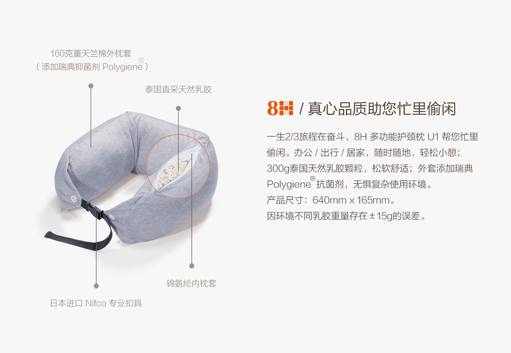Xiaomi 8H Multifunctional Pillow U1 - หมอนรองคออเนกประสงค์ 8H U1