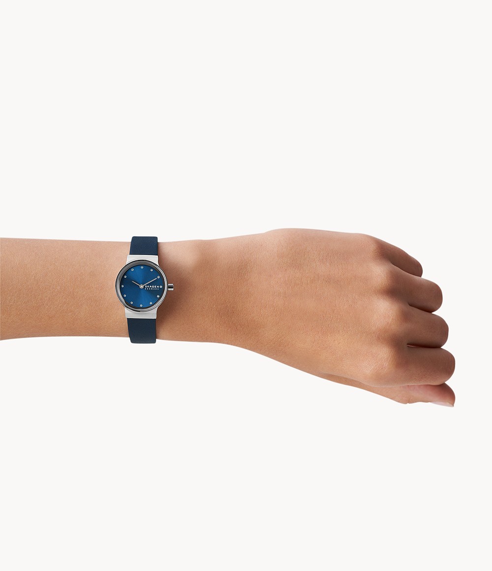 Skagen SKW3007 นาฬิกาผู้หญิง Skagen รุ่น SKW2837, Freja Lille Two-Hand Ocean Blue Eco Leather Quartz Women's Watch