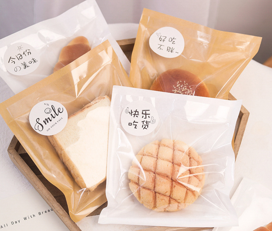 ถุงใส่ครัวซ็อง ขนมปัง เบเกอรี่ คุ๊กกี้ ขนาด 18x19 ซม.จำนวน 95-100 ชิ้นต่อแพ็ค