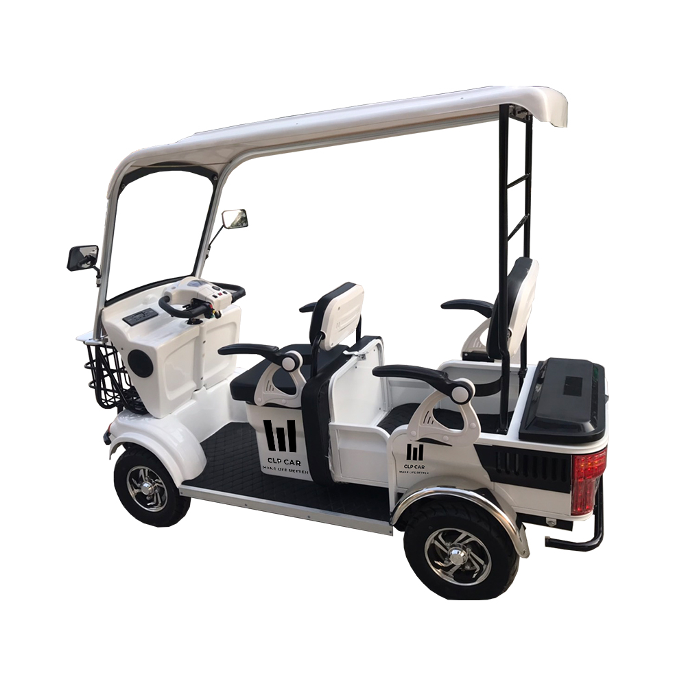 รถไฟฟ้า 4 ล้อ 3 ที่นั่ง รุ่น M-01 ยี่ห้อ CLP CAR สีขาว ขับแฮนด์บิด