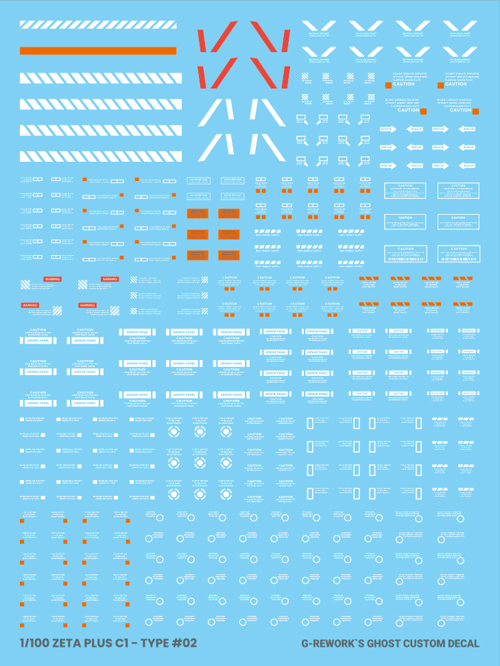 G-REWORK CUSTOM DECAL MG 1/100 ZETA PLUSE