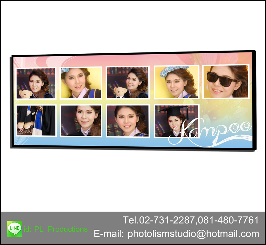 PhotoMix Panorama ขนาด 10x25 นิ้ว กรอบลอยด้าน