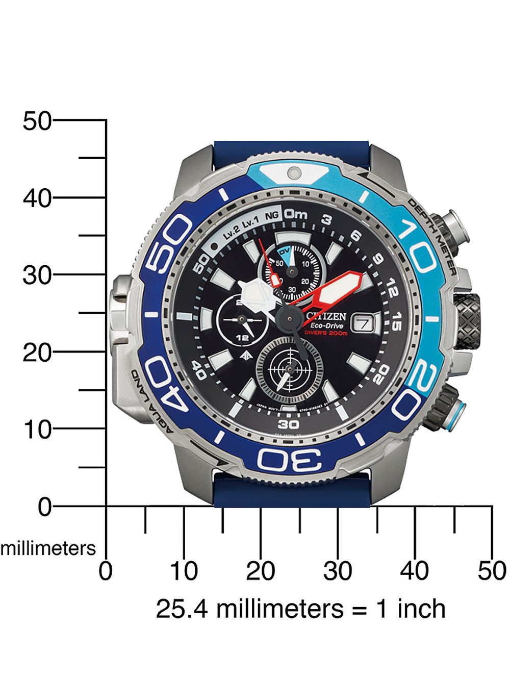 Citizen BJ2169-08E นาฬิกาผู้ชาย Eco-Drive Promaster Aqualand Chronograph Diver's Men's Watch