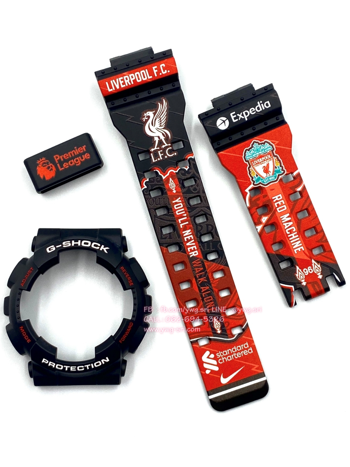 กรอบสาย G-SHOCK แท้✅ สีดำด้าน สกรีนลาย Liverpool ใส่ได้กับรุ่น GA-100 ,GA-110 ,GA-120 ,GA-140 ,GAX-100 ,GD-100 ,GD-120