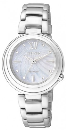 Citizen EM0331-52D นาฬิกาข้อมือผู้หญิง Eco-Drive Citizen L Mother Of Pearl Elegant Japan Women's Watch