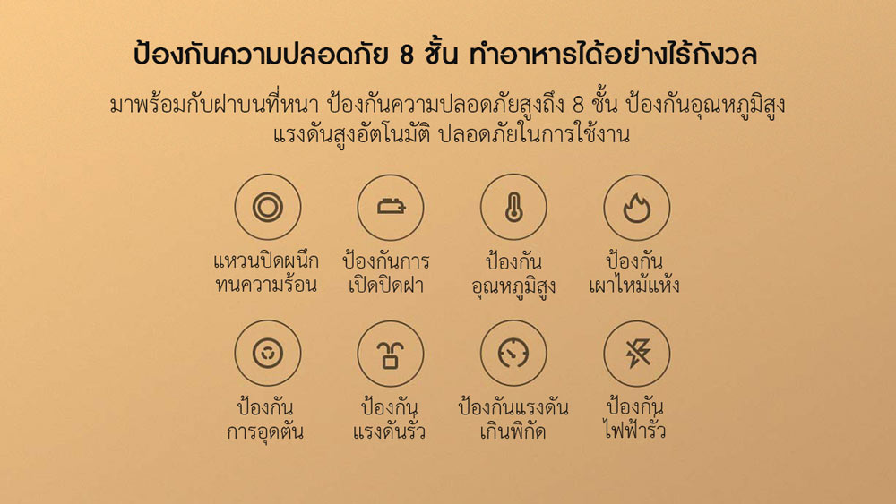 Xiaomi Smart Pressure Rice Cooker 5L - หม้อหุงข้าวอัจฉริยะ (ขนาด 5 ลิตร) (แถมหัวแปลง)