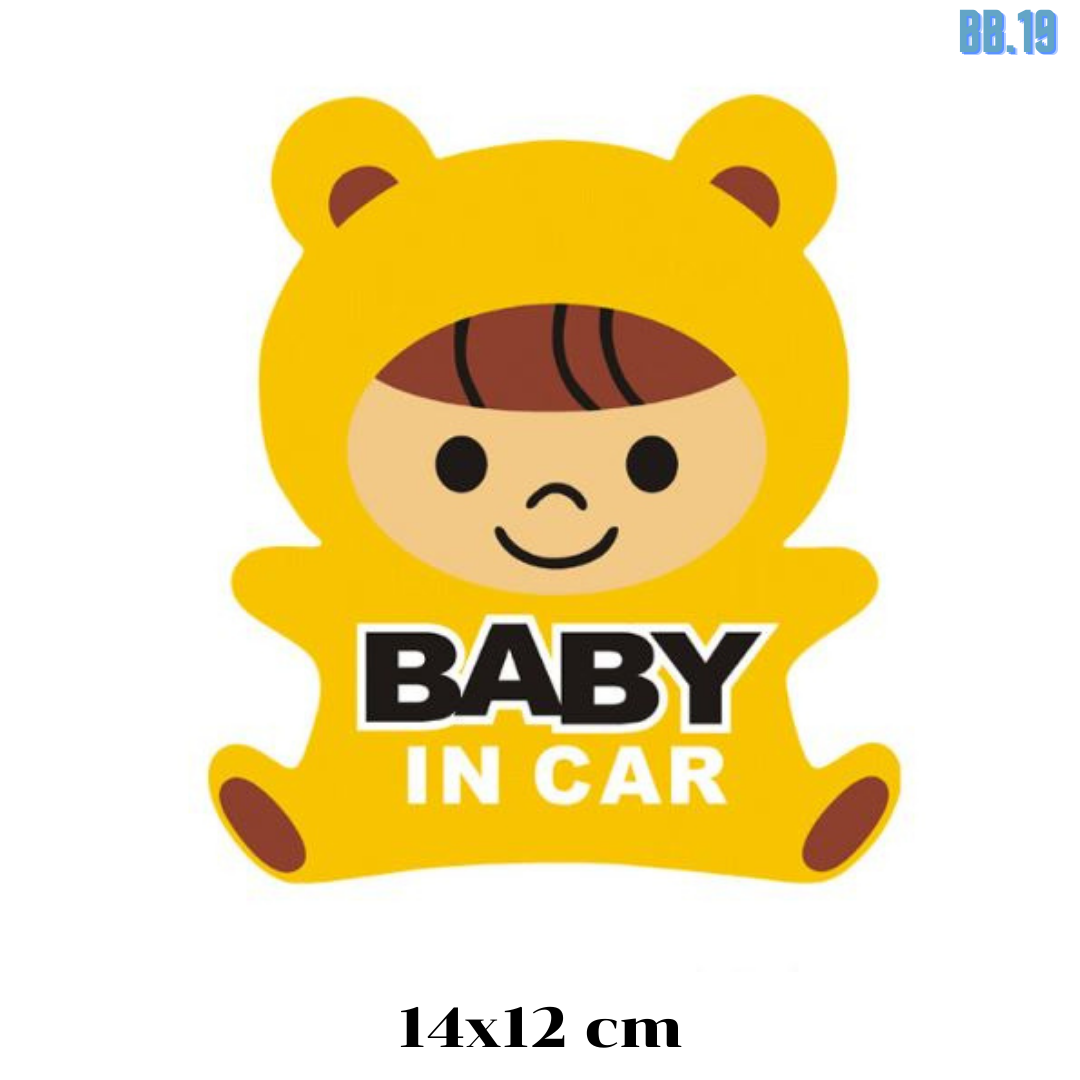 สติ๊กเกอร์ BABY IN CAR สติ๊กเกอร์อย่างดี สะท้องแสง เห็นชัดทั้งกลางวันและกลางคืน
