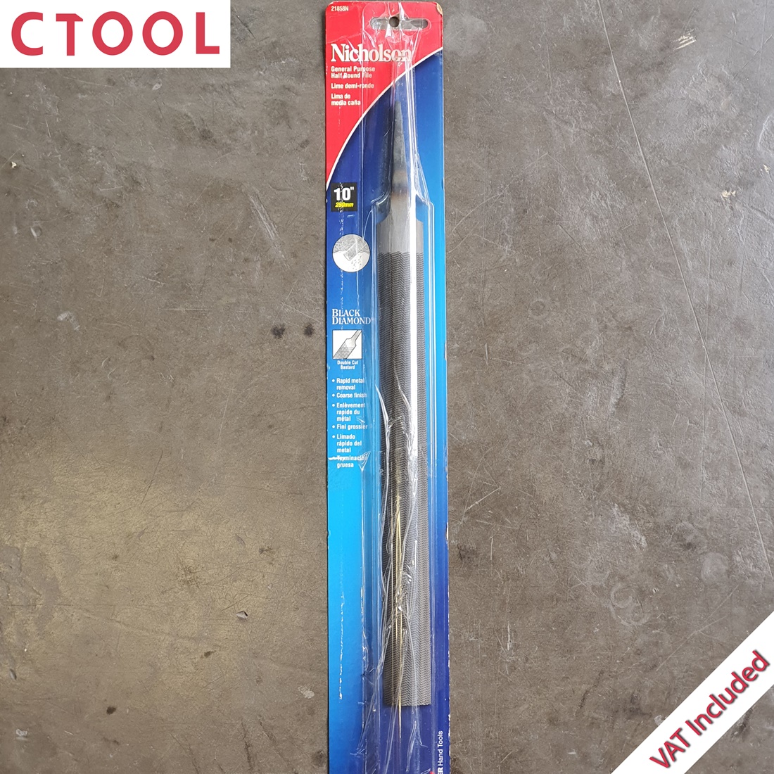 (สินค้าหมด)ตะไบท้องปลิงหยาบ10นิ้ว 21858N 10" Nicholson ของแท้ - Authentic All Purpose Half Round File - ซีทูล Ctool
