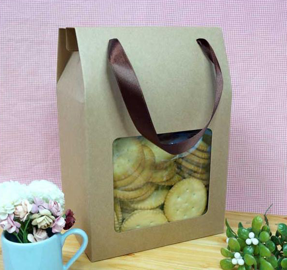 BK41W-K01 กล่องคุกกี้-กล่องหูหิ้ว 9 นิ้ว @10ใบ