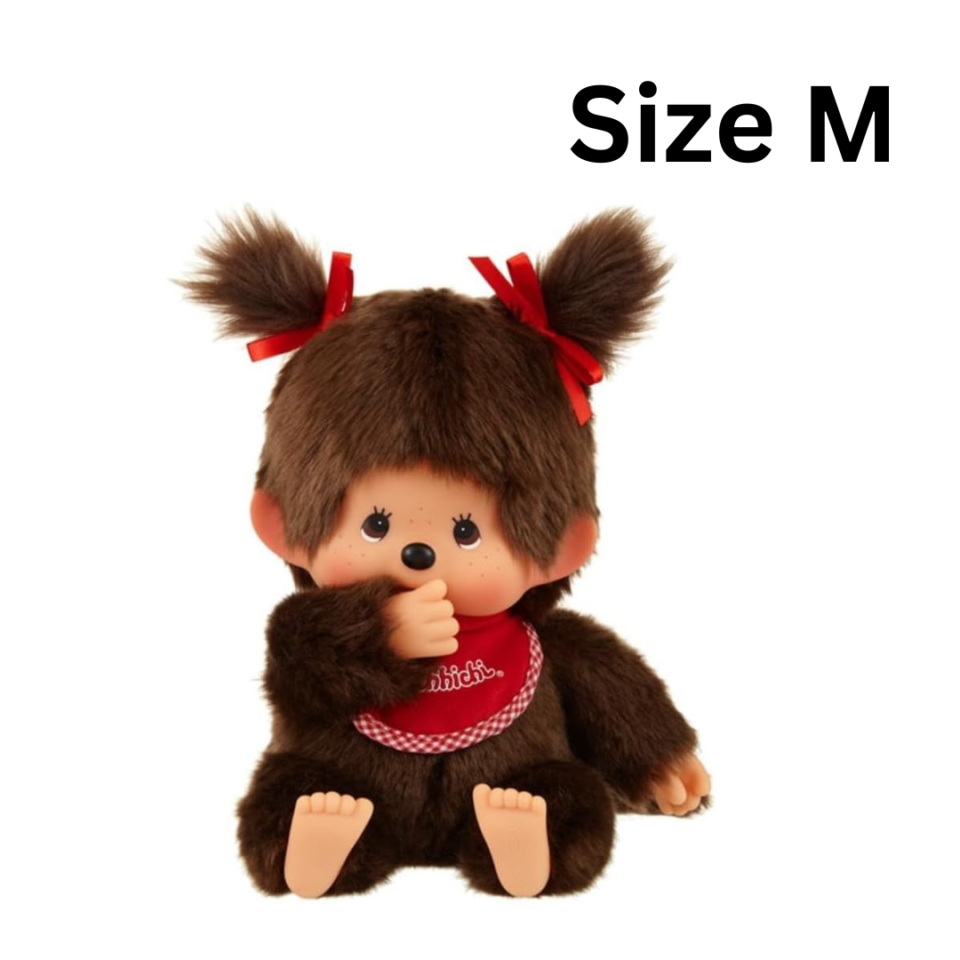 [PRE-ORDER] ตุ๊กตา ม่อนชิชิ 2 แกละ Size M ม่อนชิชิจัง Monchhichi Girl H22 x W16 x D13 cm นำเข้าจากญี่ปุ่น