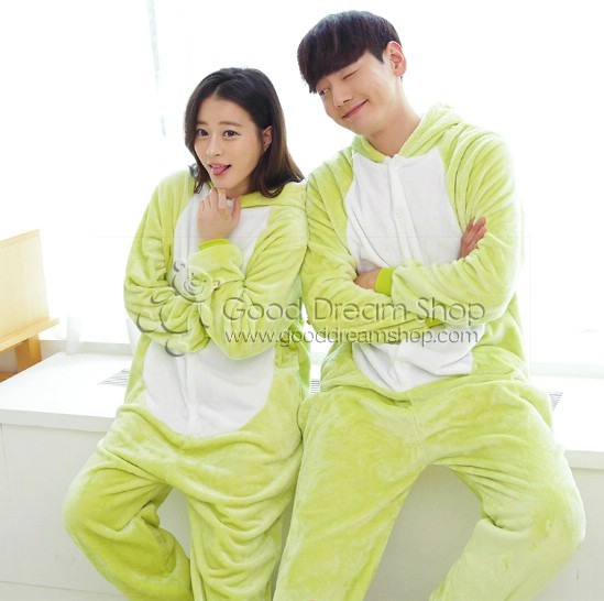 ชุดนอนมาสคอตผู้ใหญ่ กบ เขียวอ่อน
