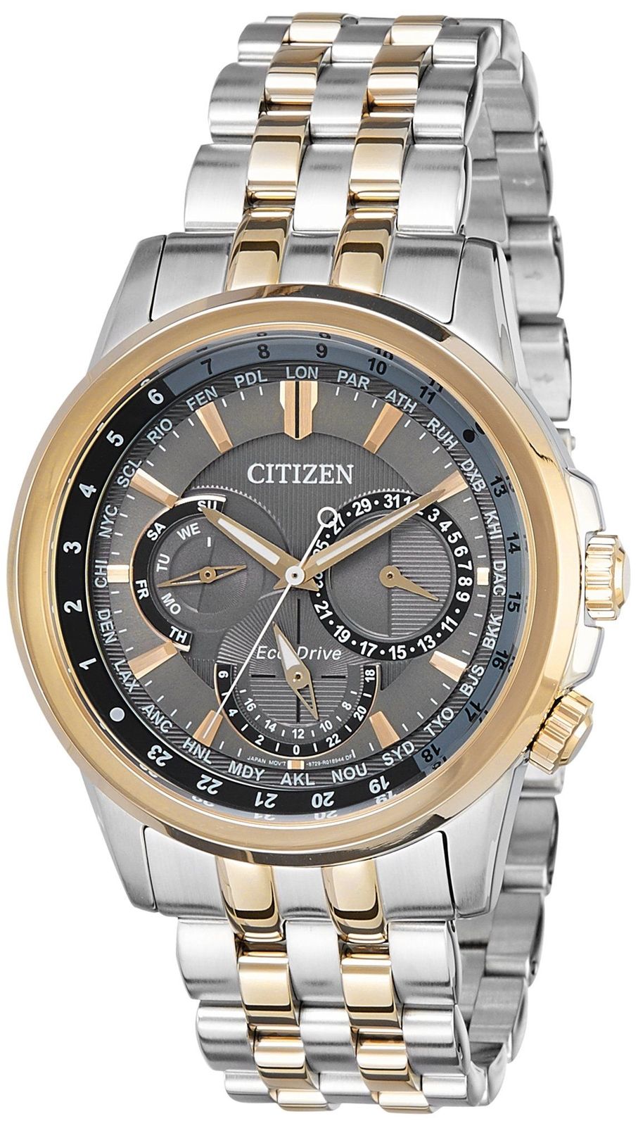 Citizen BU2026-65H นาฬิกาผู้ชาย Eco-Drive Calendrier World Time Men's Watch
