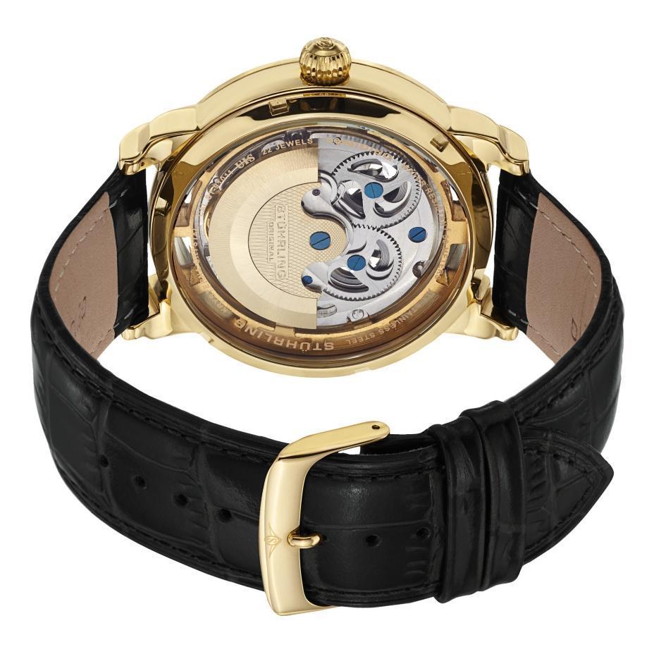Stuhrling Original 371.02 นาฬิกาผู้ชาย Stuhrling Original รุ่น 371.02, Anatol Automatic Skeleton Dual Time Men's Watch