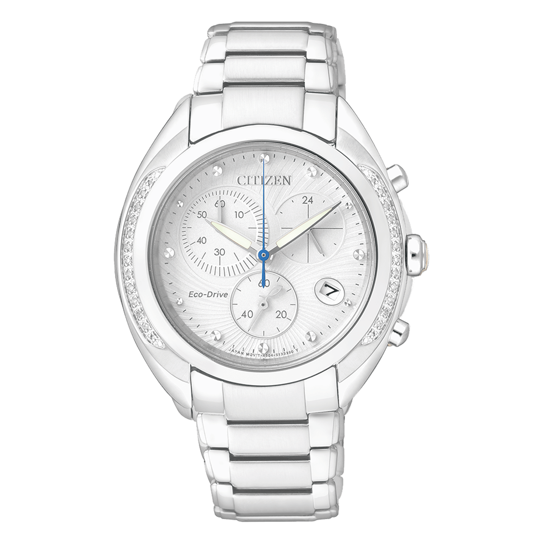 Citizen FB1381-54A นาฬิกาข้อมือผู้หญิง Eco-Drive Diamonds Chronograph Sapphire Japan Women's Watch