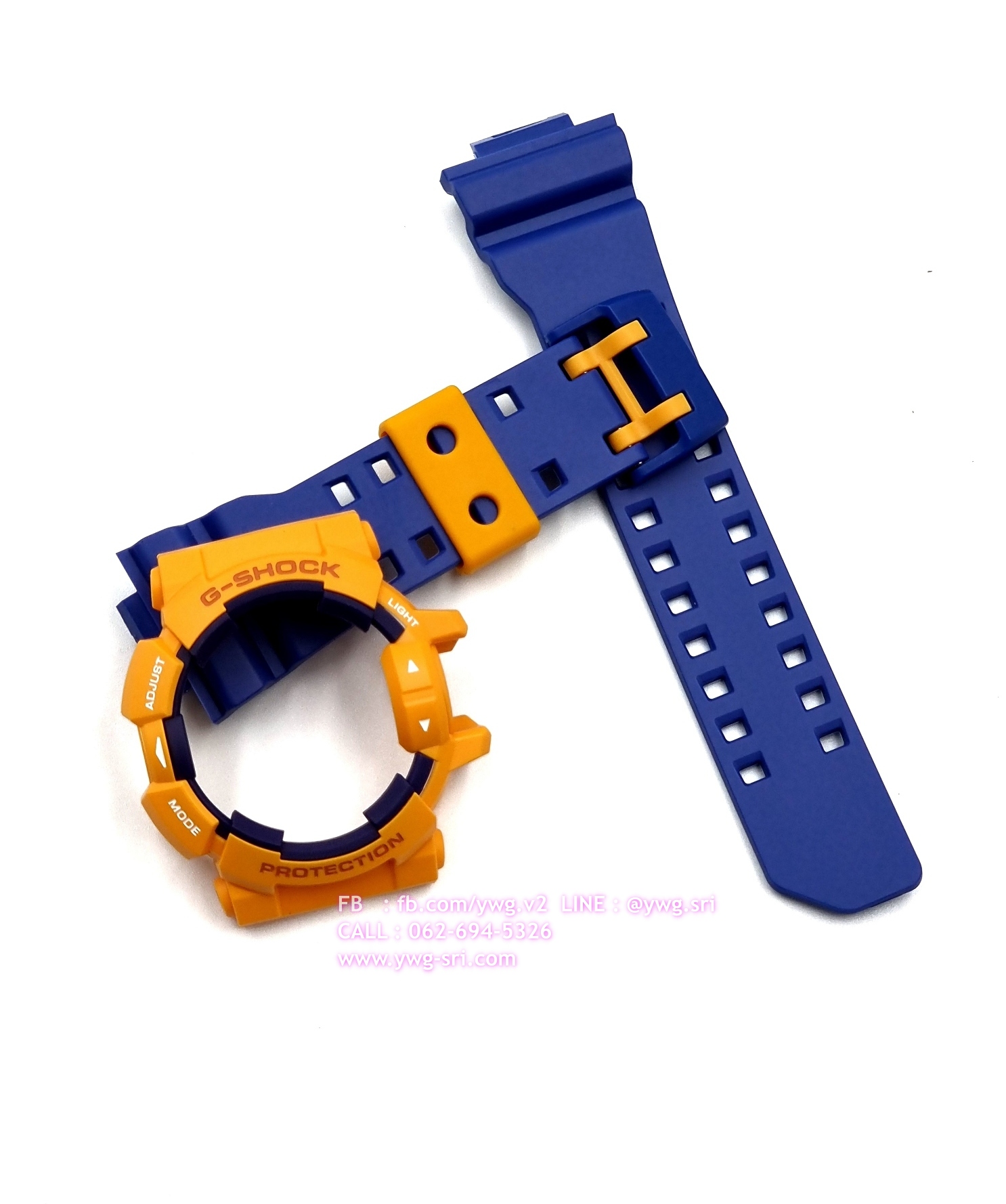 กรอบสาย G-SHOCK แท้✅ กรอบเหลือง สายม่วงกึ่งเงา ใส่ได้กับรุ่น GA-400 ,GBA-400