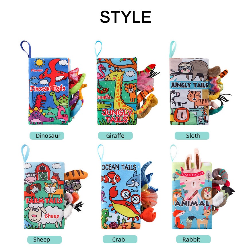 หนังสือผ้า สำหรับเด็ก มีหาง หนังสือผ้า ของเล่นเด็ก เสริมพัฒนาการ