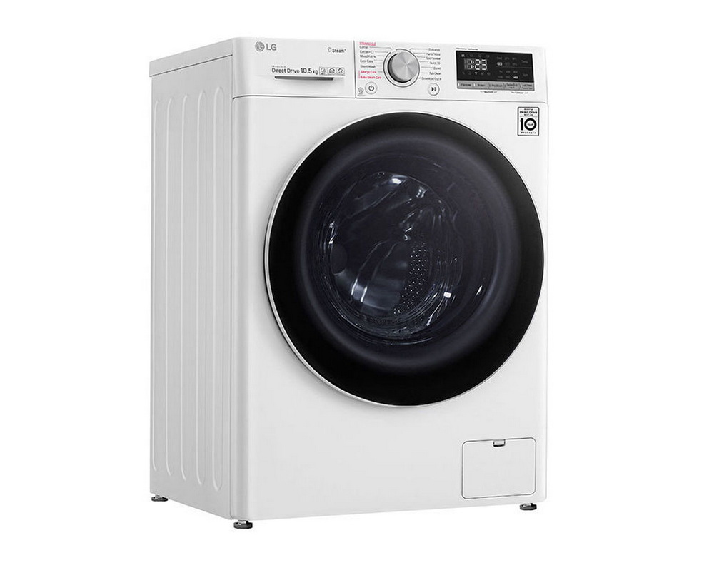 เครื่องซักผ้าฝาหน้า LG 10.5 กก. สีขาว ระบบ AI DD™ พร้อม Smart WI-FI control ควบคุมสั่งงานผ่านสมาร์ทโฟน รุ่น FV1450S4W
