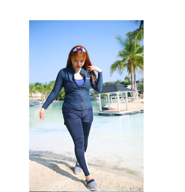 ชุดว่ายน้ำคนอ้วน พร้อมส่ง :ชุดว่ายน้ำไซส์ใหญ่สีน้ำเงินแบบสปอร์ตซิปหน้า set 5ชิ้น มีเสื้อแขนยาว บรา บิกินี่ กางเกงขาสั้นและกางเกงขายาว แบบสวยคุ้มสุดๆจ้า:รายละเอียดไซส์คลิกเลยจ้า