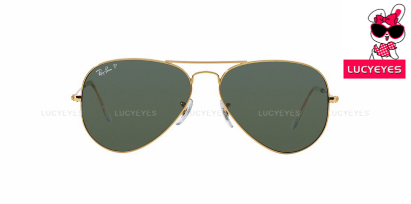 RAYBAN RB3025 001/58 ORIGINAL AVIATOR Size 55,58,62 กรอบทอง เลนส์เขียว Polarized 2