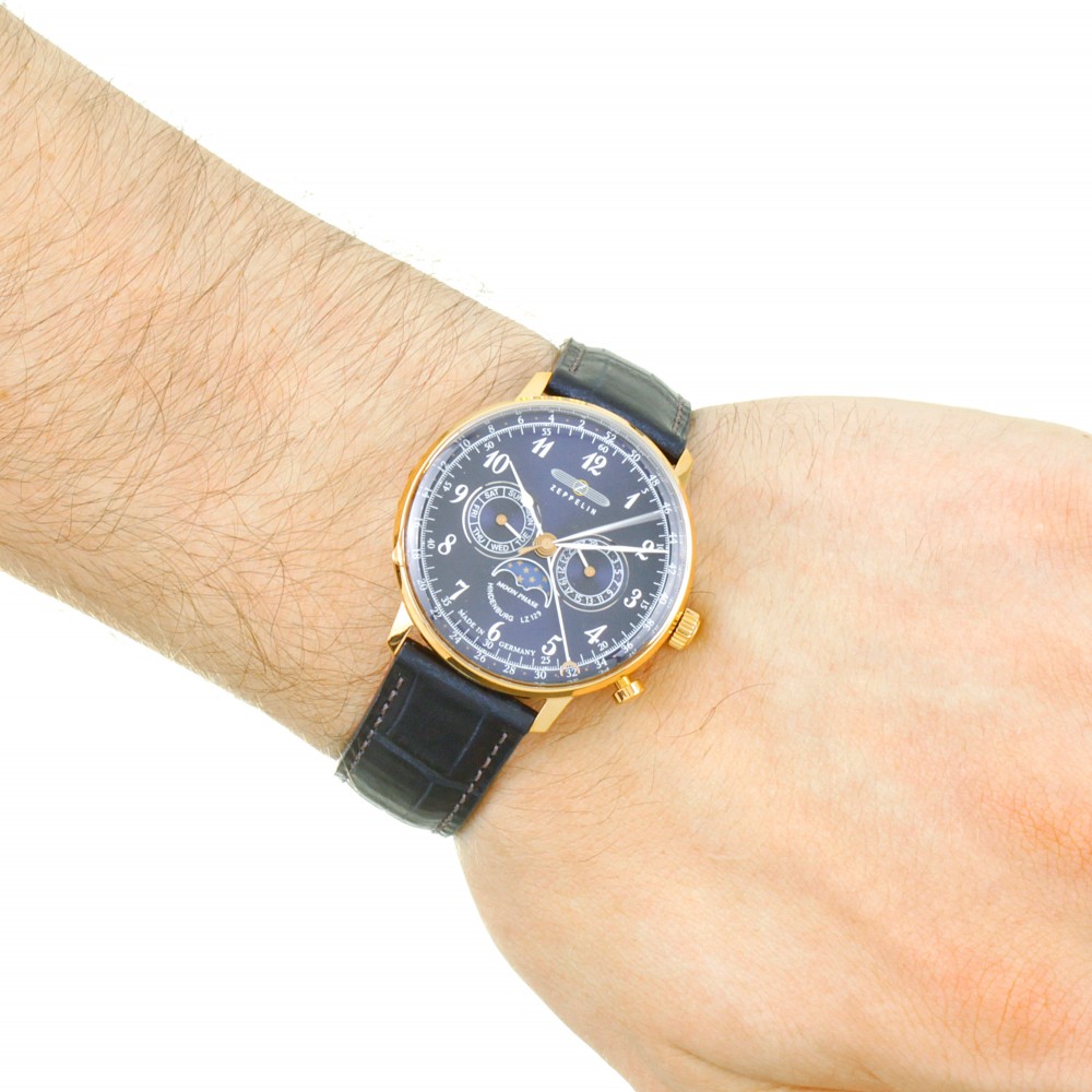 Zeppelin 7038-3 นาฬิกาผู้ชาย Series LZ129 Hindenburg Quartz Men's Watch Made In Germany