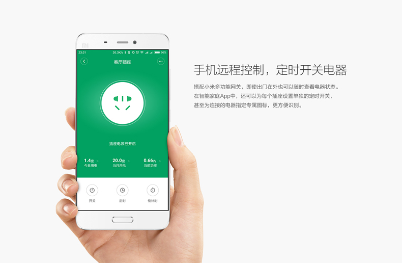 Xiaomi Smart Socket (ZigBee Edition) - เต้าเสียบอัจฉริยะ รุ่น ZigBee (แถมหัวแปลง)