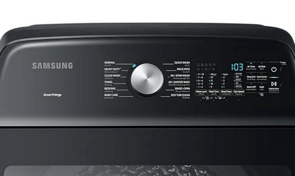 เครื่องซักผ้า SAMSUNG 23 กก. สีดำ พร้อมด้วย Activ dualwash รุ่น WA23A8377GV/ST