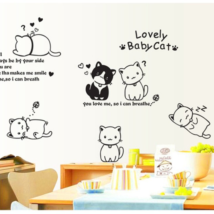 สติ๊กเกอร์ตกแต่งผนัง ขนาด 60x90 ซม. เนื้อ PVC มีกาวในตัว ไม่ทำลายผนัง เซต 1/3