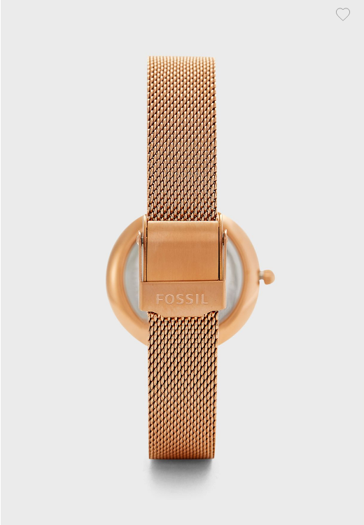 Fossil ES4836 นาฬิกาผู้หญิง Carlie Mini Three-Hand Rose Gold-Tone Stainless Steel Women's Watch