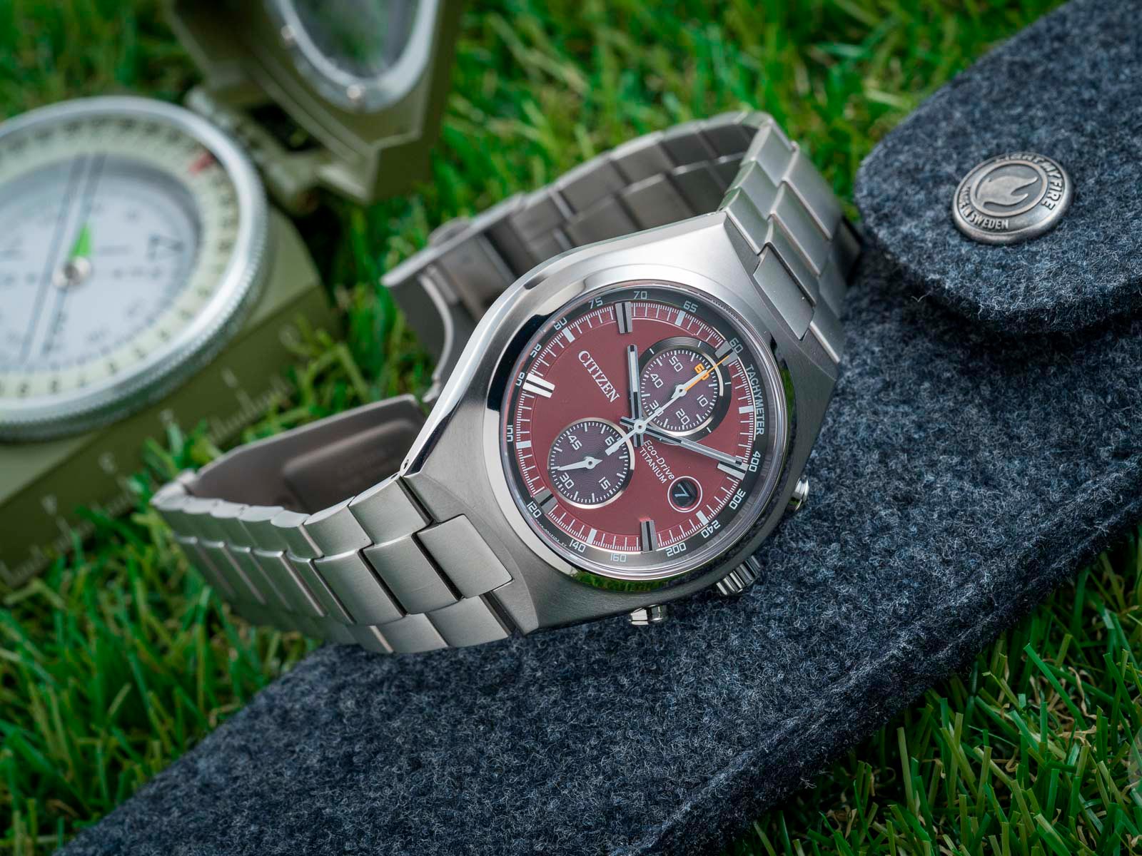 Citizen CA7090-87X นาฬิกาผู้ชาย Titanium Chonograph Eco-Drive Men's Watch