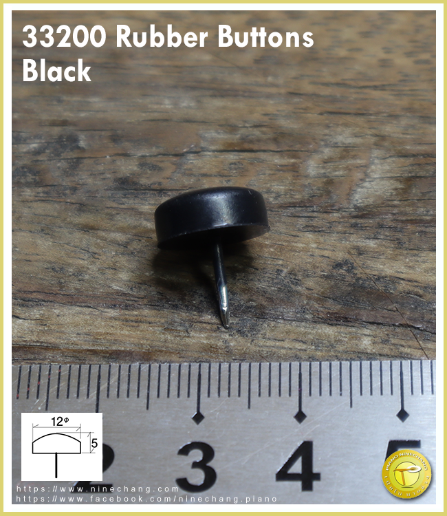 33200 Rubber Buttons Black