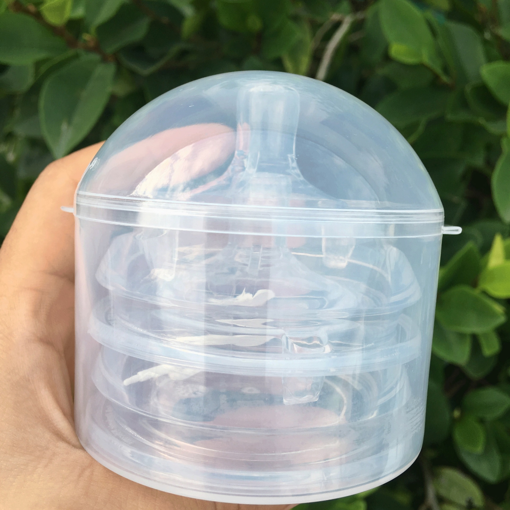 กล่องครึ่งวงกลม ใส่จุกนม PP กล่องเก็บจุกนม ใส่จุกหลอก