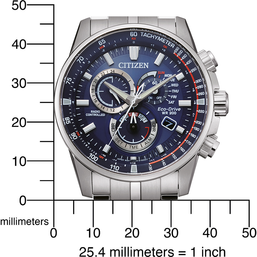 Citizen CB5880-54L นาฬิกาผู้ชาย Eco-Drive PCAT Radio Controlled Perpetual Chrono A-T Men's Watch