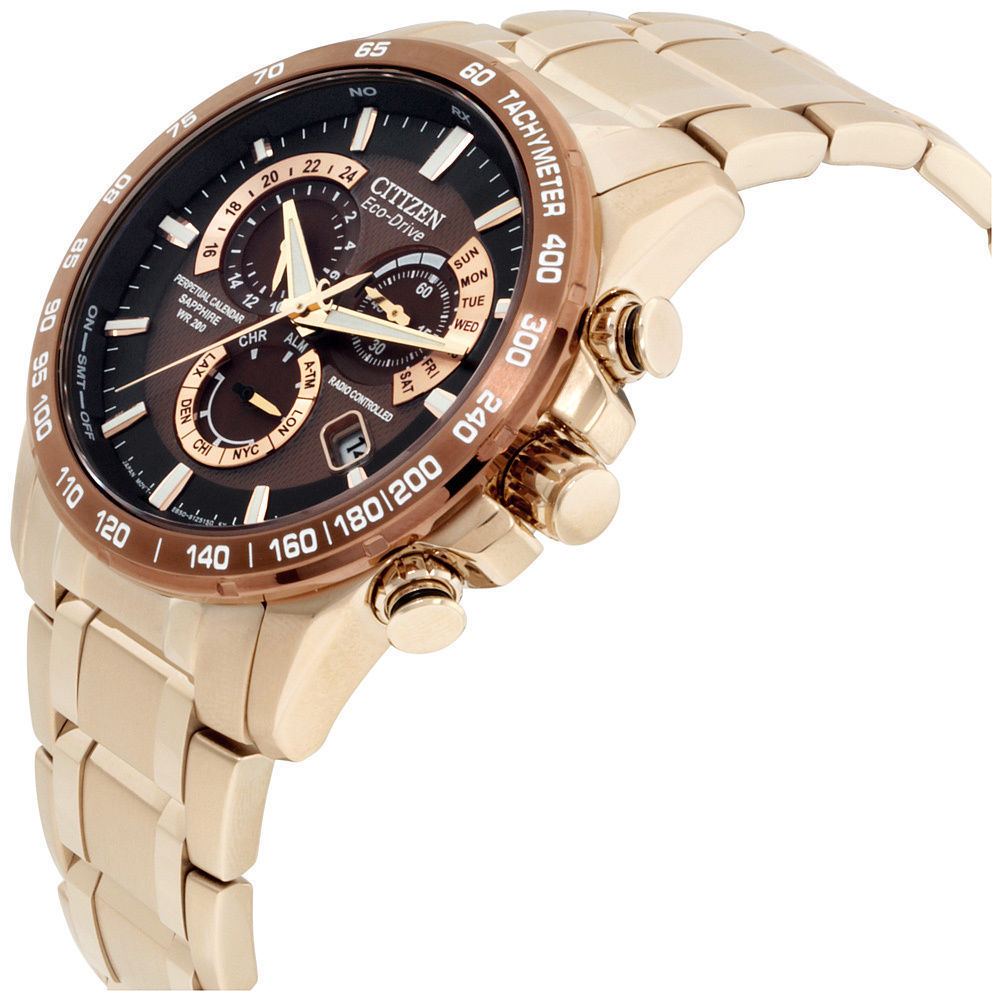 Citizen AT4106-52X นาฬิกาข้อมือผู้ชาย Eco-Drive Chronograph Radio Controlled Perpetual Men's Watch