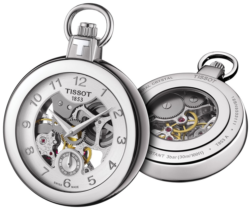 Tissot T853.405.19.412.00 นาฬิกาพก Tissot รุ่น T8534051941200, Skeleton Mechanical Pocket Watch