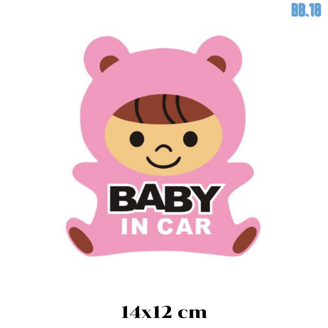 สติ๊กเกอร์ BABY IN CAR สติ๊กเกอร์อย่างดี สะท้องแสง เห็นชัดทั้งกลางวันและกลางคืน