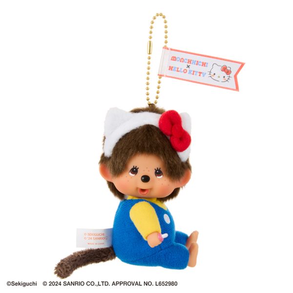 [PRE-ORDER] พวงกุญแจ ม่อนชิชิ คิตตี้ ครบรอบ 50 ปี Hello Kitty x Monchhichi Keychain ローキティ×モンチッチ