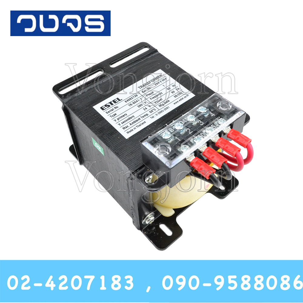 หม้อแปลงESTEL Input 0 380 VAC Output 0 24 VAC 80 VA