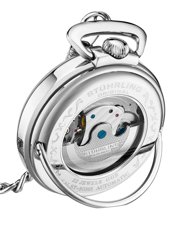 Stuhrling Original 991.01 นาฬิกาพก Mechanical Vintage Stainless Steel Pocket Watch