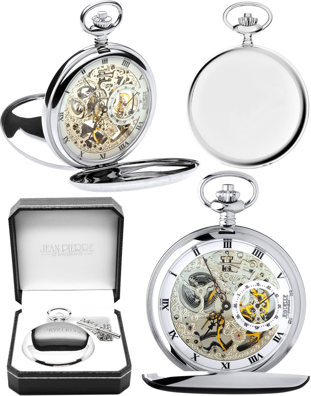 Jean Pierre Of Switzerland G250CM นาฬิกาพก Jean Pierre Of Switzerland รุ่น G250CM, Double Hunter Mechanical Pocket Watch