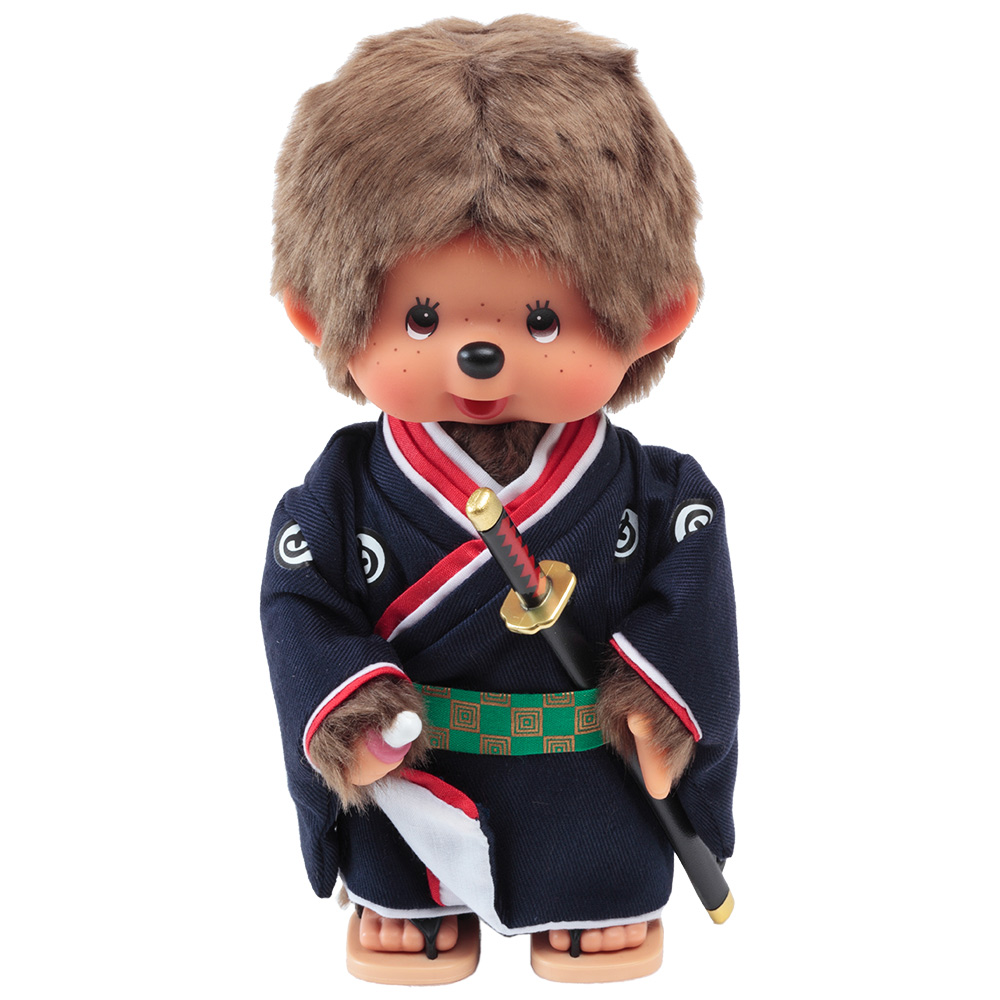 [PRE-ORDER] ตุ๊กตา ม่อนชิชิ ซามูไร Size S ม่อนชิชิคุง Monchhichi Samurai 14 x 8 x 21 cm นำเข้าจากญี่ปุ่น オリジナル お着物モンチッチ 男の子 剣豪 IPM-15-Z