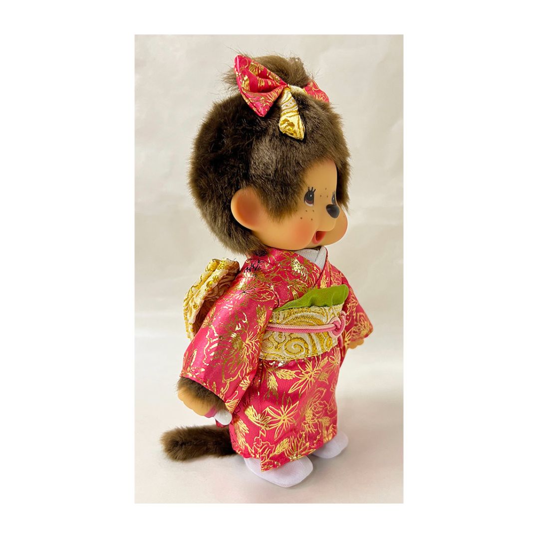 [PRE-ORDER] ตุ๊กตา ม่อนชิชิ ชุดกิโมโน ฟุริโซเดะ สีชมพู Size S H20 x W15 x D6 cm Furisode Monchhichi S girl นำเข้าจากญี่ปุ่น 振袖モンチッチ S 女の子